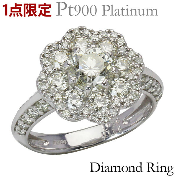 【ただいまポイント20倍中】【1点限定】特価 フラワーモチーフ センターダイヤモンド 1.00ct~ 脇ダイヤ 計1.15ct pt900プラチナ 指輪 レディース 保証書付 送料無料 人気 おすすめ トレンド プレゼント ギフト ジュエリー 決算 セール|パールジュエリー専門店 真珠の杜