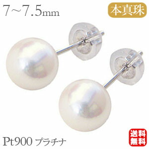 【ただいまポイント10倍中】普段使い ピアス 真珠ピアス パールピアス パール ピアス 真珠 ピアス スタッドピアス あこや本真珠 アコヤ真 7.0mm-7.5mm pt900 プラチナ ピアス 冠婚葬祭 送料無料 カジュアル プレゼント ギフト ジュエリー 卒入学 母の日
