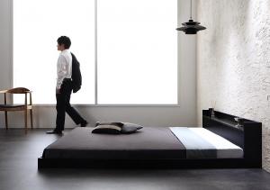 棚・コンセント付きフロアベッド マルチラススーパースプリング マットレス付き シングル｜家具工場　田舎の家具屋さん