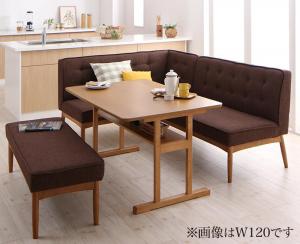 ダイニングセット（テーブル\u0026ソファ ベンチ） 北欧デザインリビングダイニングセット 5人 4点セット(テーブル+ソファ1脚+アームソファ1脚+ベンチ1脚) 左アーム W150