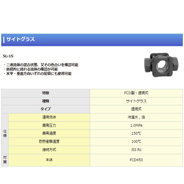 トグラスで ヨシタケ 透視式サイトグラス ２０Ａ （株）ヨシタケ (SL