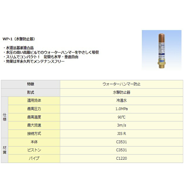 ヨシタケ Wp 1 a ショックキラー 水撃防止器 Yoshitake R3 4 septicin Com