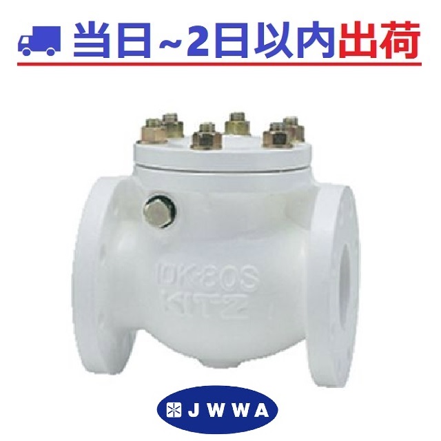 【KITZ】10FCON JWWA 日水協公証品 ナイロン上塗り 10K フランジ形 律動的な調子逆止弁 チャッキ #IG