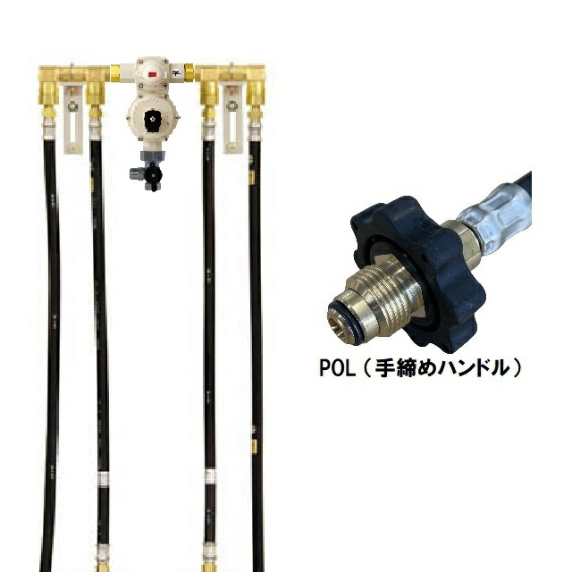 桂精機 PTC4B-15HZ 自動切替式 LPガス 15k調整器 コンパクト４本立て【発信機能なし】POL張力式手締め式 検査孔バルブ付き