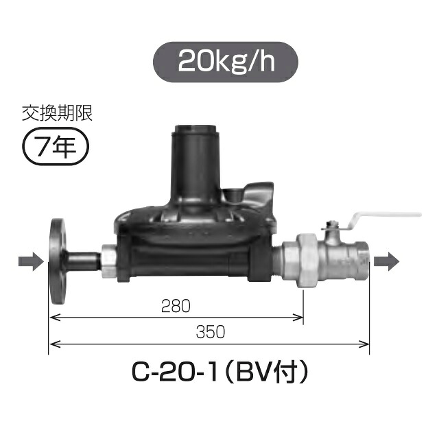 ITO C-20-1-BV付 20k LP屁っ放り 単段式 自然調整器