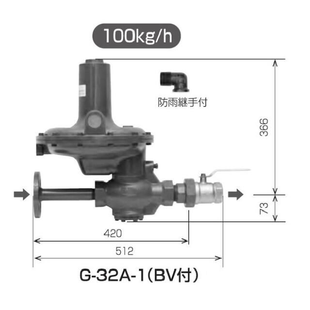 楽天市場】ITO G-32A-1 100k LPガス 単段式 調整器 : シンキ