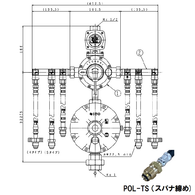 最大69％オフ！ ITO AX-30HLU-6JTS 親子式差圧自動切替式一体型 LPガス