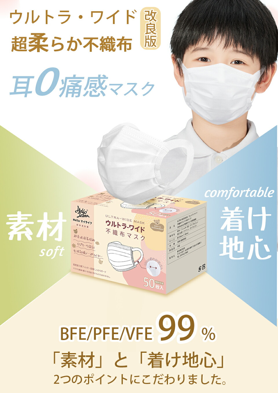 超大特価 広耳 子供用マスク 不織布 小さめ 立体 個包装 5000枚 50枚×100箱 マスク 子供 使い捨てマスク 低学年 幼児 小学生 白 冬  夏用 キッズ 3層構造 女性用 小顔 耳痛くない ウイルス PM2.5 飛沫防止 花粉対策 防護 防じん 抗菌通気 超快適 fucoa.cl