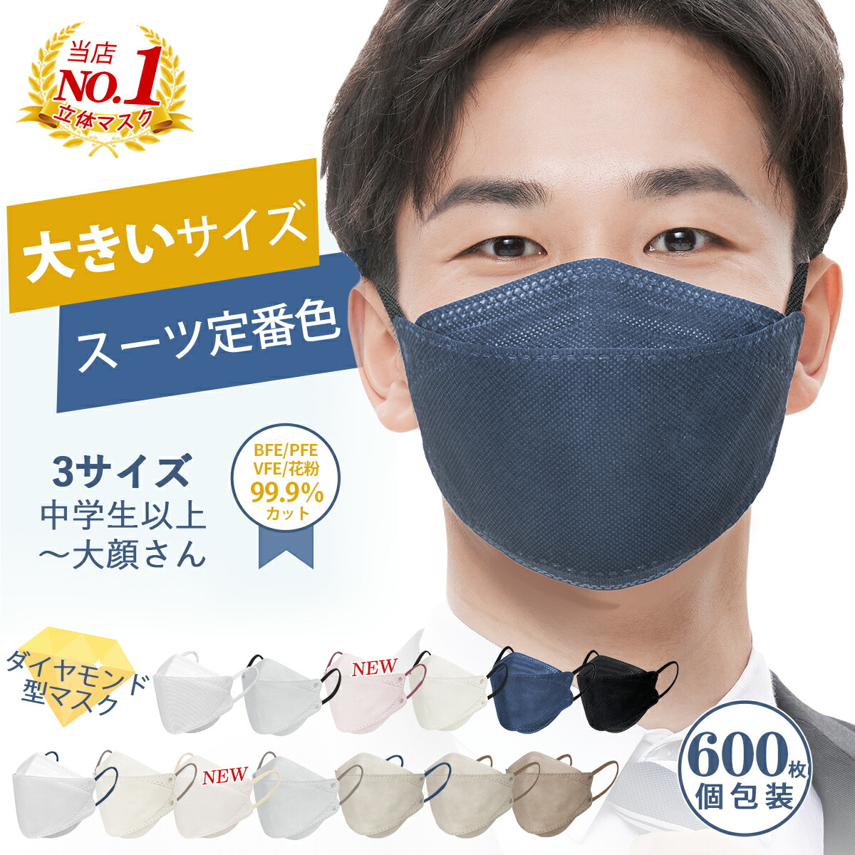 \最安1箱あたり790円/マスク 立体 大きめ・小さめ 不織布 マスク バイカラー メンズ/女性/子供用 3Dマスク 大きいサイズ 男性用 個包装 使い捨てマスク 3層構造 平ゴム 耳が痛くならない 冬 白 夏用 メイク崩れない 飛沫防止 PM2.5/ウイルス/風邪 花粉対策 抗菌通気|新光ネット販売店