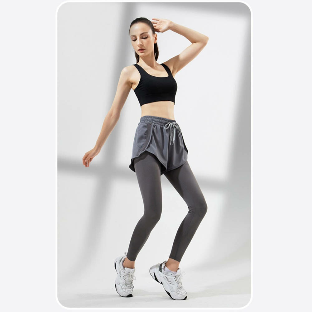 ヨガパンツ ショートパンツ一体型レギンス レディース 薄手 スポーツ