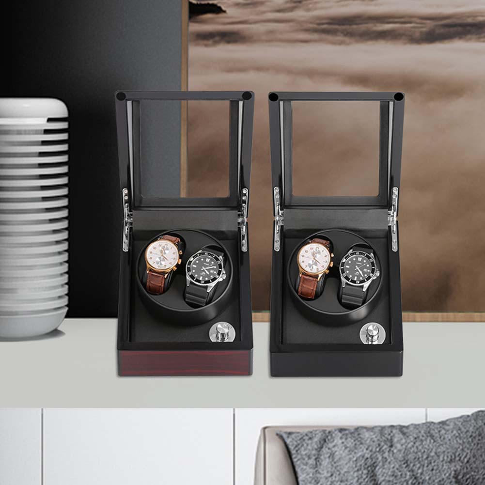 セット送料無料 時計ワインダーボックス自動時計ワインダーボックス4+  65つのモードを備えた時計ワインダーボックスディスプレイ静かなモーターを備えた自動時計用時計ワイ 通販