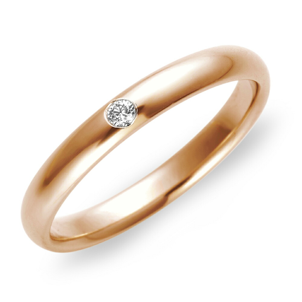 結婚指輪 K18 RG(ローズゴールド) スタンダード・ダイヤモンド マリッジリング 2.5mm鍛造 リング 指輪 ring 結婚指輪 K18 RG(ローズゴールド) スタンダード・ダイヤモンド マリッジリング 2.5mm鍛造 リング 指輪 ring