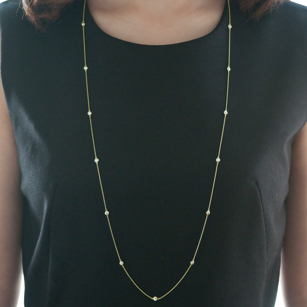 K18 ダイヤモンド　ステーションネックレス&ピアス　セット DIAMOND STATION NECKLACE(1ZN1111)K18 ネックレス｜スター