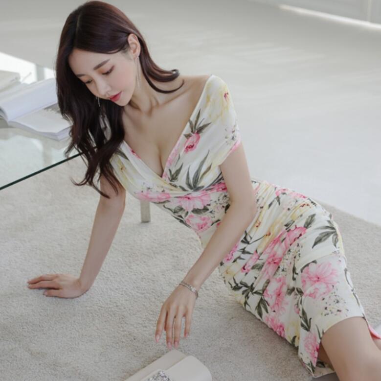 超格安一点 上品 膝丈ドレス 韓国風ワンピース ins 2つ色 送料無料 品質良い 花柄 プリント Ｖネック オフショルダー タイトル 袖なし 夏秋  細身タイプ 着痩せ レディースワンピース ファスナー パーティー 二次会 女子会 フォマール イベント 通勤通学 ママ 20代 30代40 ...