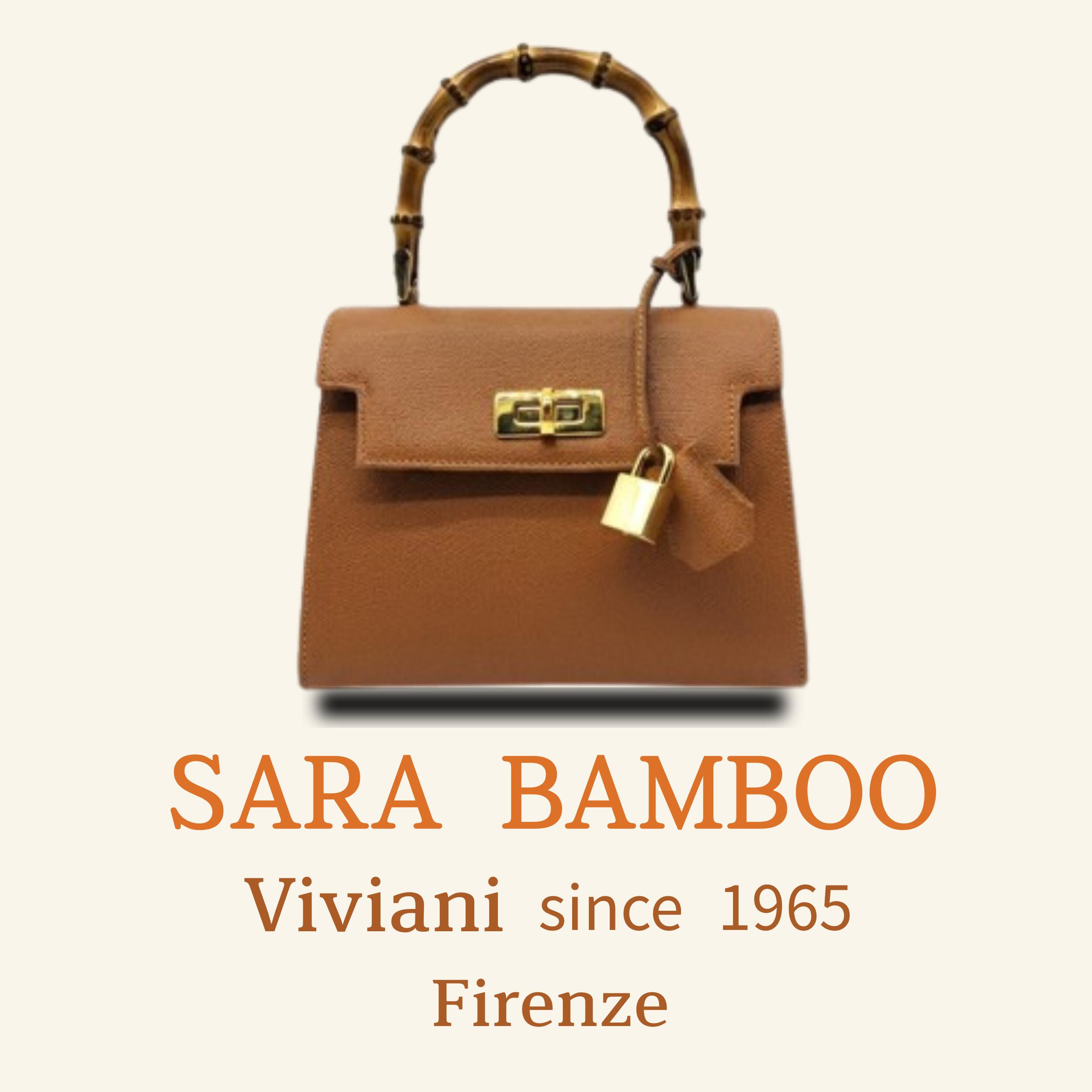【イタリアハンドメイド】 SARA BAMBOO 2WAYハンドバッグ