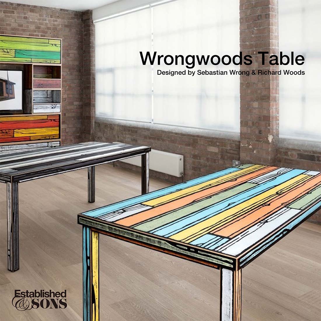 【店舗クーポン発行中】【トートバッグプレゼント】Established&Sons WRONGWOODS Table ロングウッズテーブル セバスチャン・ロング& リチャード・ウッズ 机 ダイニングテーブル デザイナーズ|Shinwa Shop 店