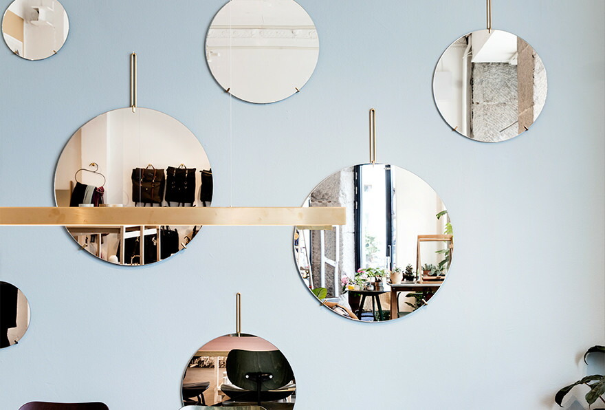 MOEBE ムーベ WALL MIRROR 直径50cm ウォールミラー 鏡 丸型