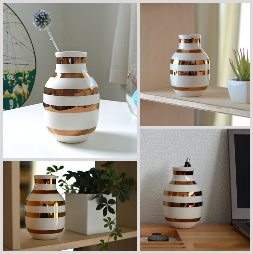 Kahler ケーラー Omaggio オマジオ 黄銅 Small アニバーサリー根拠 ゴールド スティレベン 鉄鋼レーベン Stilleben Anniversary Vase 華瓶 セラミック 生花 北欧 デンマーク Daemlu Cl