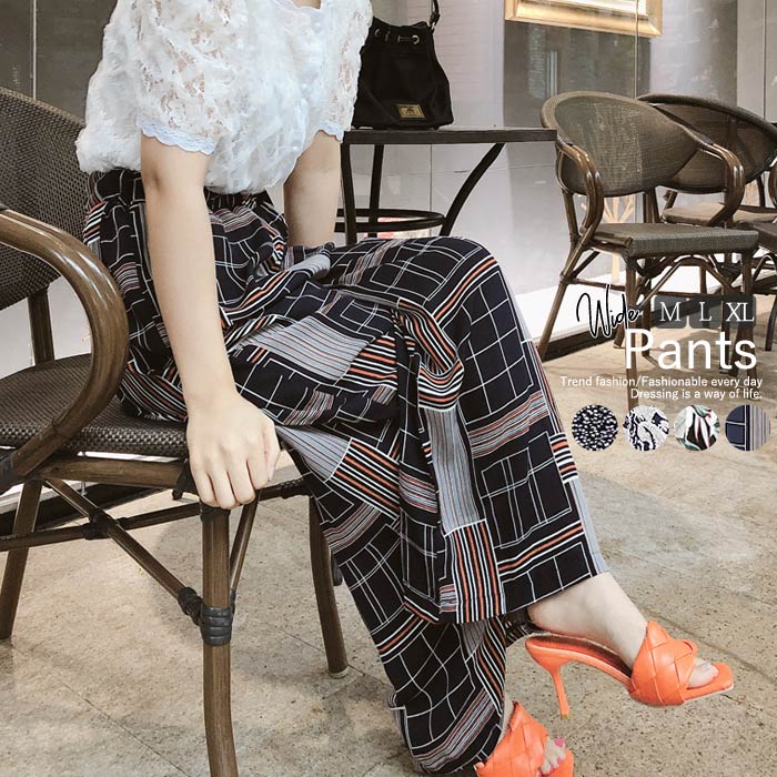 楽天市場 パンツ ボトムス ワイドパンツ ロング ペイズリー柄 ボタニカル柄 花柄 レトロ レディース ゆうパケット送料無料 郵2 B278 Uricca ウリッカ By Shiny Mart