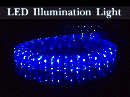 LED縄索ともし火【5鉄条4列LED熱電子管】青碧 ８Ｍ