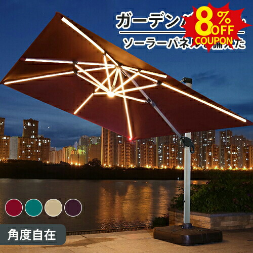 サンヴィラ 10フィート (3m) LEDライト付 マーケットパラソル ネイビー系 アンブレラ 商品名：10フィート (3m) LEDライト付 マーケットパラソル ネイビー系 アンブレラ 1713504 台座なし R2507-083 楽天市場】【送料無料】サンヴィラ 10フィート (3m) LEDライト付