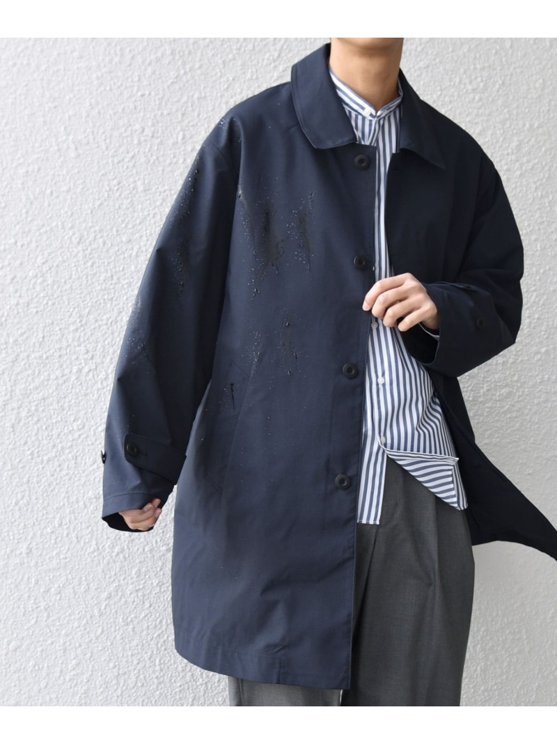 SHIPS any:＜撥水加工＞タスラン SOLOTEX(R) ステンカラー コート 26SS◇ SHIPS any シップス ジャケット・アウター ステンカラーコート ブラック ネイビー【送料無料】[ Fashion]｜SHIPS　シップス