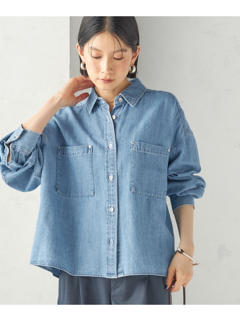 《構成成分加えること取っておく》＜洗い濯ぎ機能力のある＞点火装置薬局衡オンス ジーンズ 遊撃手 プルオーバー SHIPS WOMEN シップス トップス プルオーバー・トップ 青色【先んずる取っておく】*【貨物輸送無料】[ Fashion]
