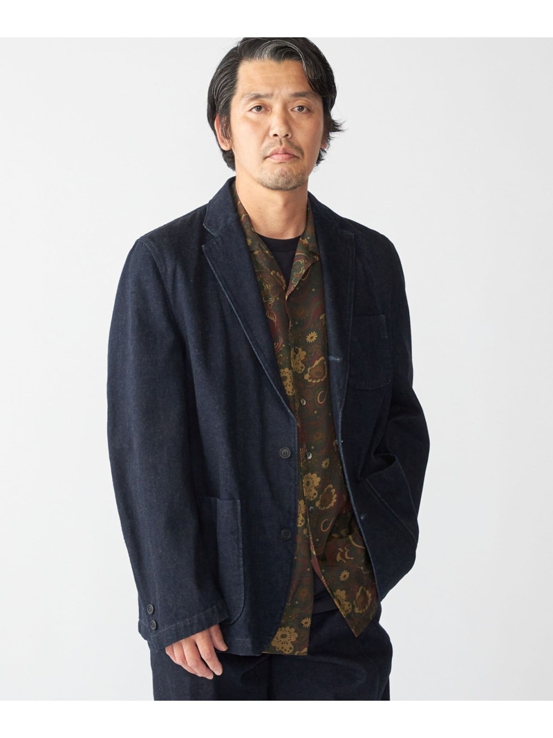 【SALE／50%OFF】Southwick: Gate Label デニム イージー ブレザー SHIPS MEN シップス ジャケット・アウター テーラードジャケット・ブレザー ネイビー【RBA_E】【送料無料】[ Fashion]