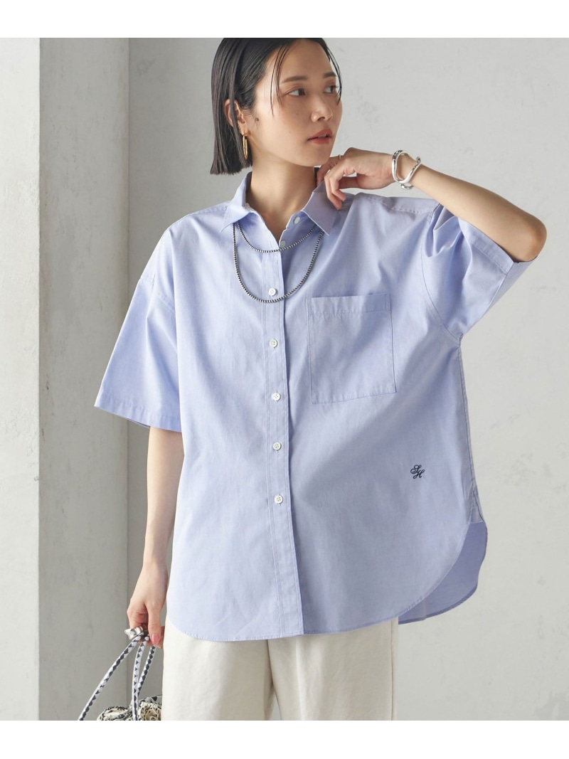 【SALE／40%OFF】＜洗い濯ぎ機能力のある＞オックス 刺しゅう 遊撃手 衣袂 ティーシャツ SHIPS WOMEN シップス トップス ティーシャツ・トップ 青碧 白いこと【RBA_E】【貨物輸送無料】[ Fashion]