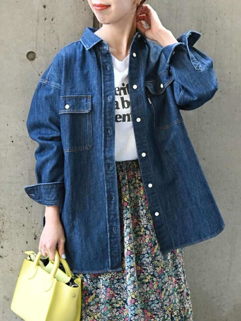楽天市場 Rakuten Fashion Ships Any オーバー デニムシャツ Ships Any Denim Ships Any シップス シャツ ブラウス 長袖シャツ ネイビー ブルー 送料無料 Ships シップス