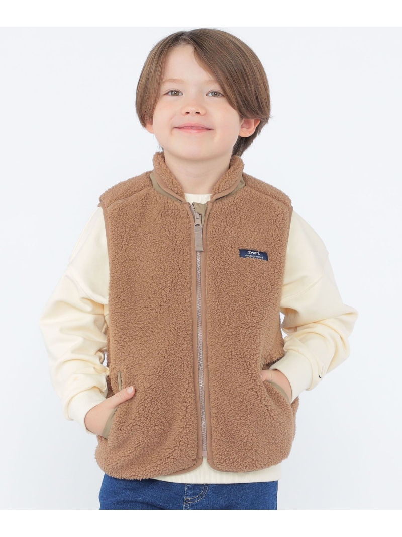 【SALE／30%OFF】SHIPS KIDS:100~130cm/＜洗濯機可能＞ボア リバーシブル ベスト SHIPS KIDS シップス ジャケット・アウター その他のジャケット・アウター ベージュ ホワイト【RBA_E】【送料無料】[ Fashion]