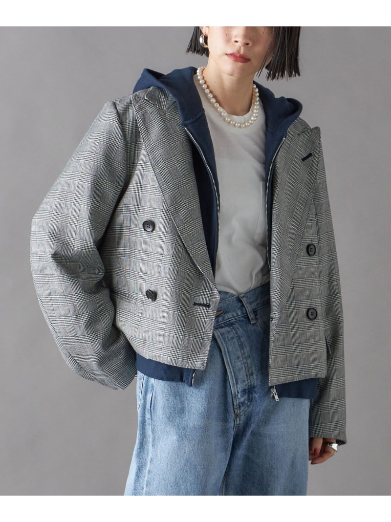 【SALE／50%OFF】SHIPS NINE CASE:ショート ジャケット SHIPS WOMEN シップス ジャケット・アウター テーラードジャケット・ブレザー グレー【RBA_E】【送料無料】[ Fashion]