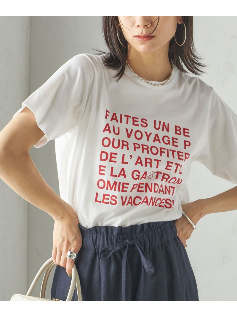 SHIPS Primary Navy Label:ロゴ TEE SHIPS WOMEN シップス トップス カットソー・Tシャツ ホワイト ネイビー【送料無料】[ Fashion]
