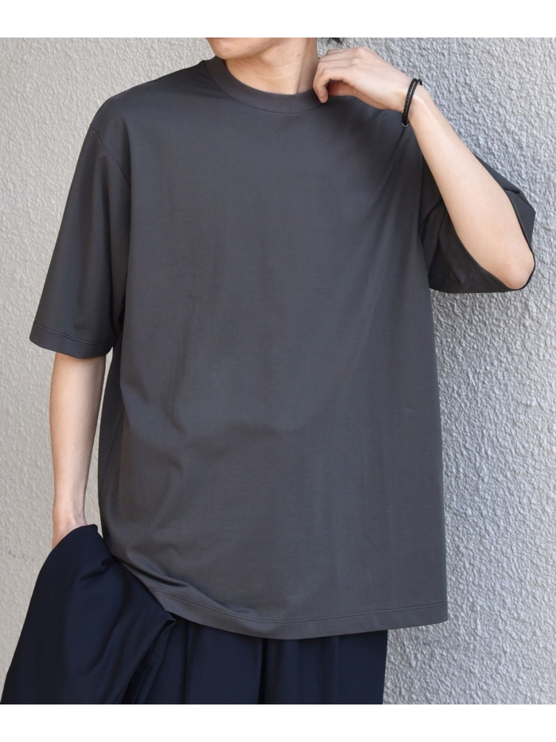 SHIPS any:＜遮熱＞SOLAMENT(R) セミ モックネック リラックス Tシャツ◇ SHIPS any シップス トップス カットソー・Tシャツ ホワイト グレー ブラック【送料無料】[ Fashion]