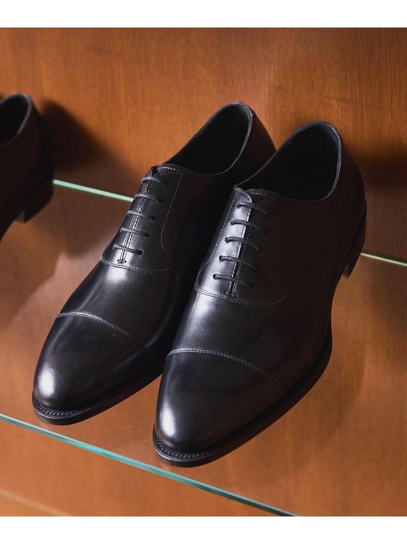 【SHIPS別注】Lo spago: ストレート チップ シューズ SHIPS MEN シップス シューズ・靴 レースアップ・ドレスシューズ ブラック【送料無料】[ Fashion]