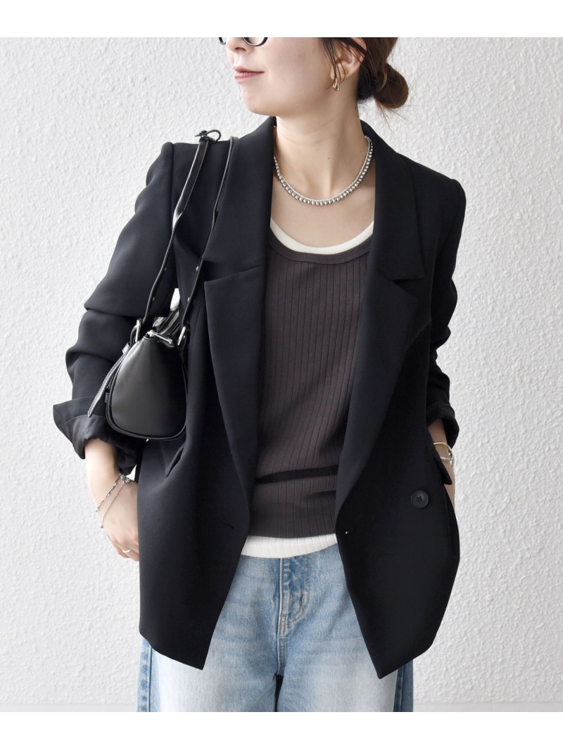 SHIPS any:＜洗い濯ぎ機能力のある＞ダブルはりつけ台 虚蝉ダブル 上衣[NAVY BLUE] SHIPS any シップス ジャケット・アウター テーラードジャケット・ブレザー 赤銅色 黒いこと【貨物輸送無料】[ Fashion]