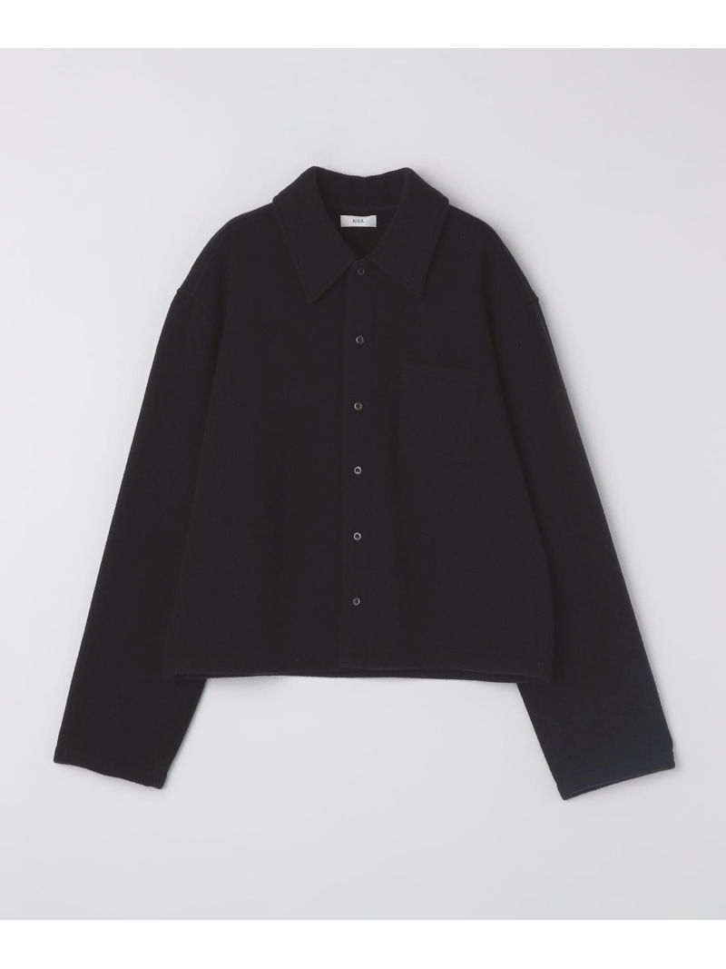 RIER: FLEECE SHIRT SHIPS MEN シップス ジャケット・アウター ブルゾン・ジャンパー ブラック【送料無料】[ Fashion]