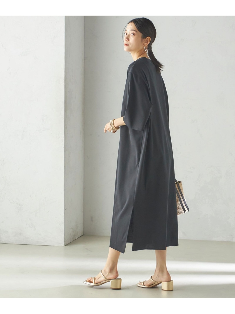 【SALE／45%OFF】【SHIPS別注】WRAPINKNOT:クルーネック カット ワンピース SHIPS WOMEN シップス ワンピース・ドレス ワンピース グレー ブラック【RBA_E】【送料無料】[ Fashion]｜SHIPS　シップス