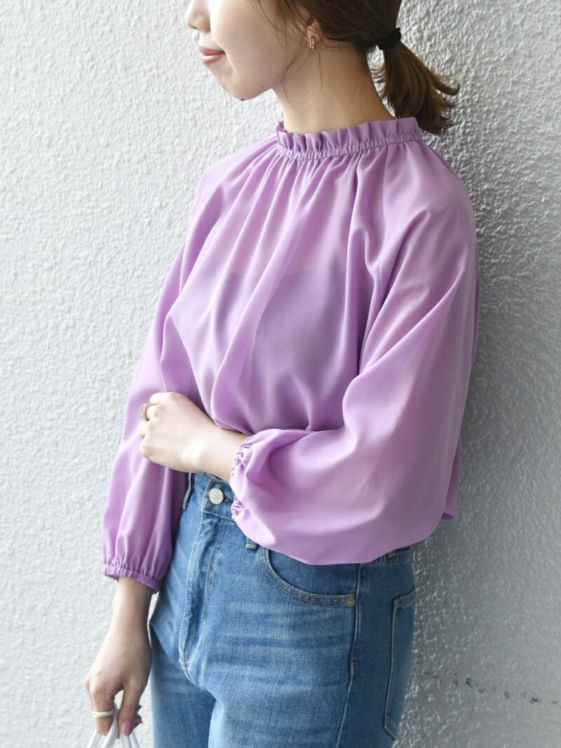 楽天市場 Sale 40 Off Ships Any シアー フリル パフ ブラウス ウォッシャブル Ships Any シップス シャツ ブラウス シャツ ブラウスその他 パープル ホワイト グレー Rba E 送料無料 Rakuten Fashion Ships シップス