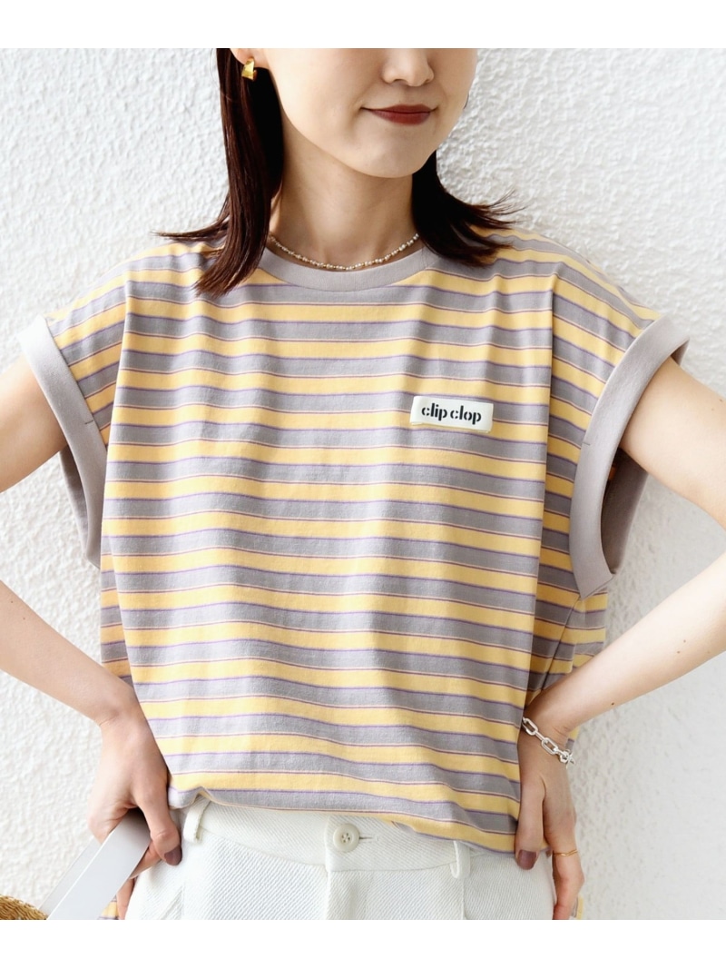【WEB限定】マルチ ボーダー フレンチスリーブ プルオーバー SHIPS WOMEN シップス トップス カットソー・Tシャツ ブラウン ネイビー【送料無料】[ Fashion] 5,267円