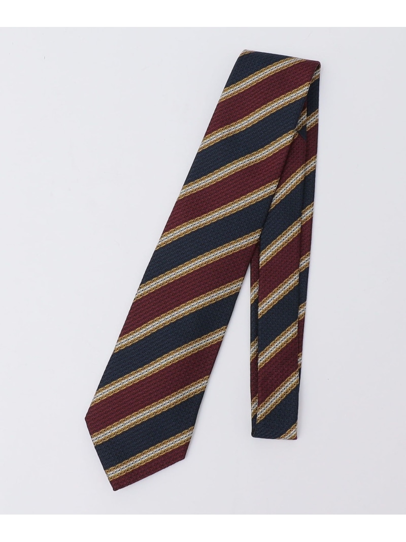 【SALE／50%OFF】Stefanobigi: シルク ジャカード レジメンタル ストライプ ネクタイ SHIPS MEN シップス スーツ・フォーマル ネクタイ・蝶ネクタイ グレー ネイビー ブルー【RBA_E】【送料無料】[ Fashion]