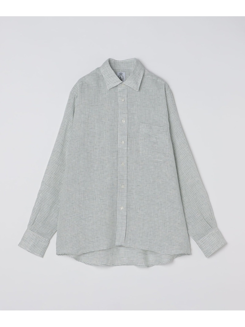 CORDINGS: リネン グラフチェック シャツ SHIPS MEN シップス トップス シャツ・ブラウス ホワイト【送料無料】[ Fashion]｜SHIPS　シップス