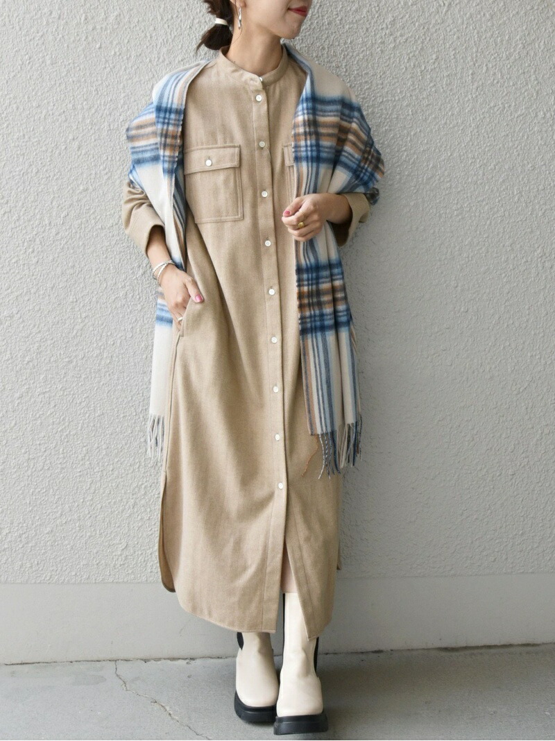 楽天市場 Rakuten Fashion Ships Any ウール メランジ シャツワンピース Ships Any シップス ワンピース シャツ ワンピース ベージュ グレー ネイビー 送料無料 Ships シップス
