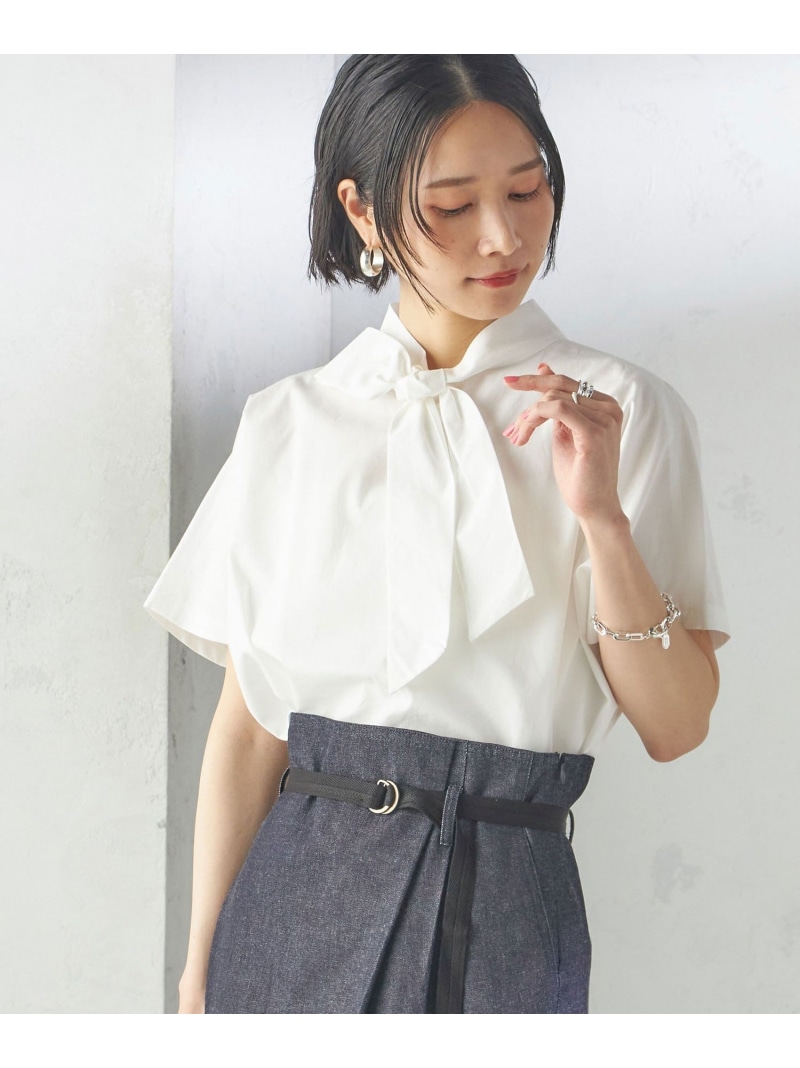 【SALE／50%OFF】【SHIPS別注】Nell:＜手洗い可能＞リボン タイ ブラウス SHIPS WOMEN シップス トップス シャツ・ブラウス ホワイト【RBA_E】【送料無料】[ Fashion]