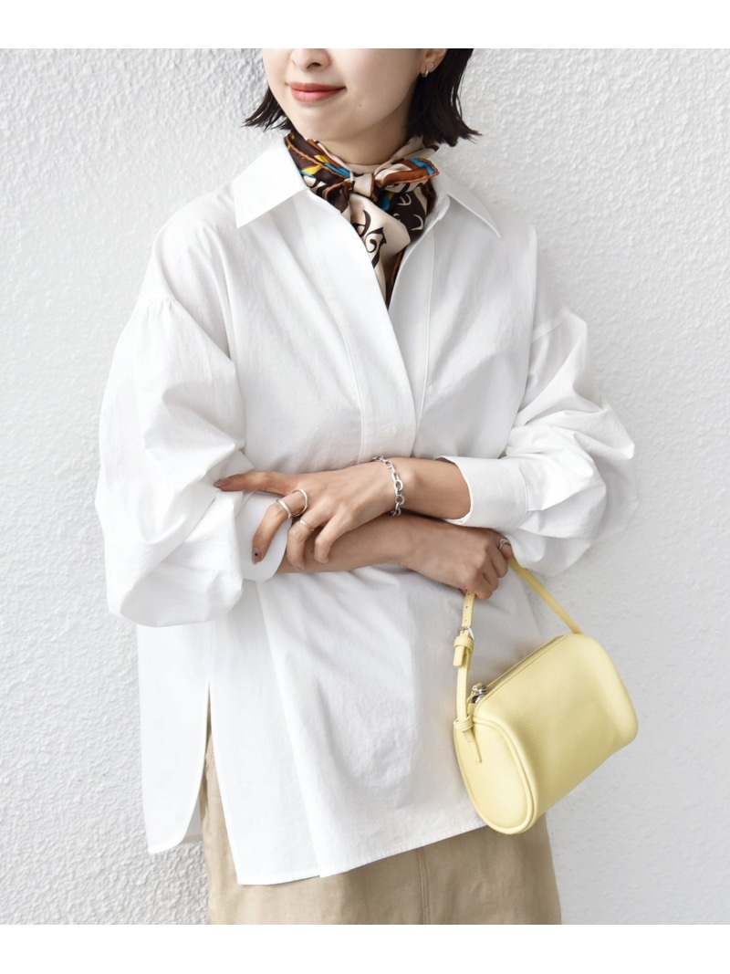 ＜手洗い可能＞無地 / ストライプ サイド スリット スキッパー コットン シャツ 2 SHIPS WOMEN シップス トップス シャツ・ブラウス ホワイト ブラウン ネイビー【送料無料】[ Fashion] 13,200円