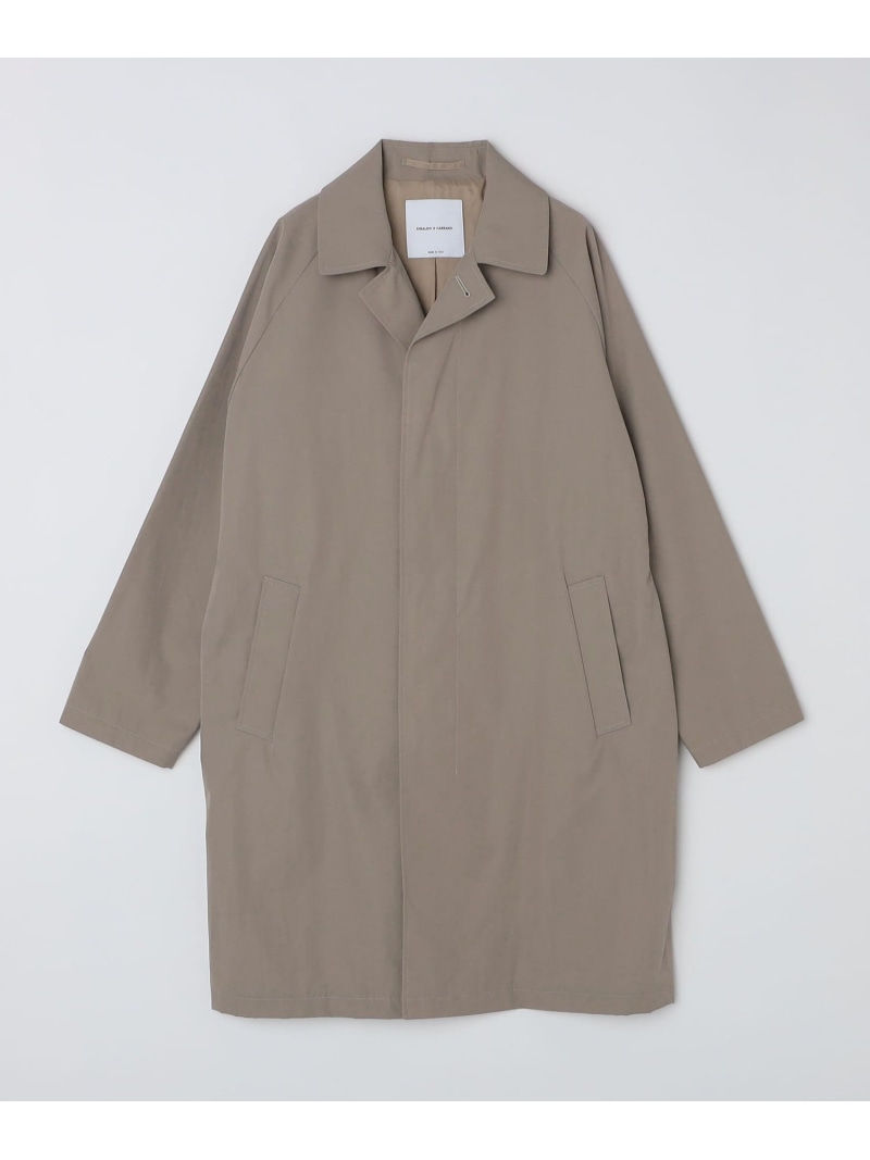 【SALE／50%OFF】CARRARO: コットン/ナイロン ステンカラー コート SHIPS MEN シップス ジャケット・アウター ステンカラーコート ベージュ ブラック グリーン ブラウン ネイビー【RBA_E】【送料無料】[ Fashion]