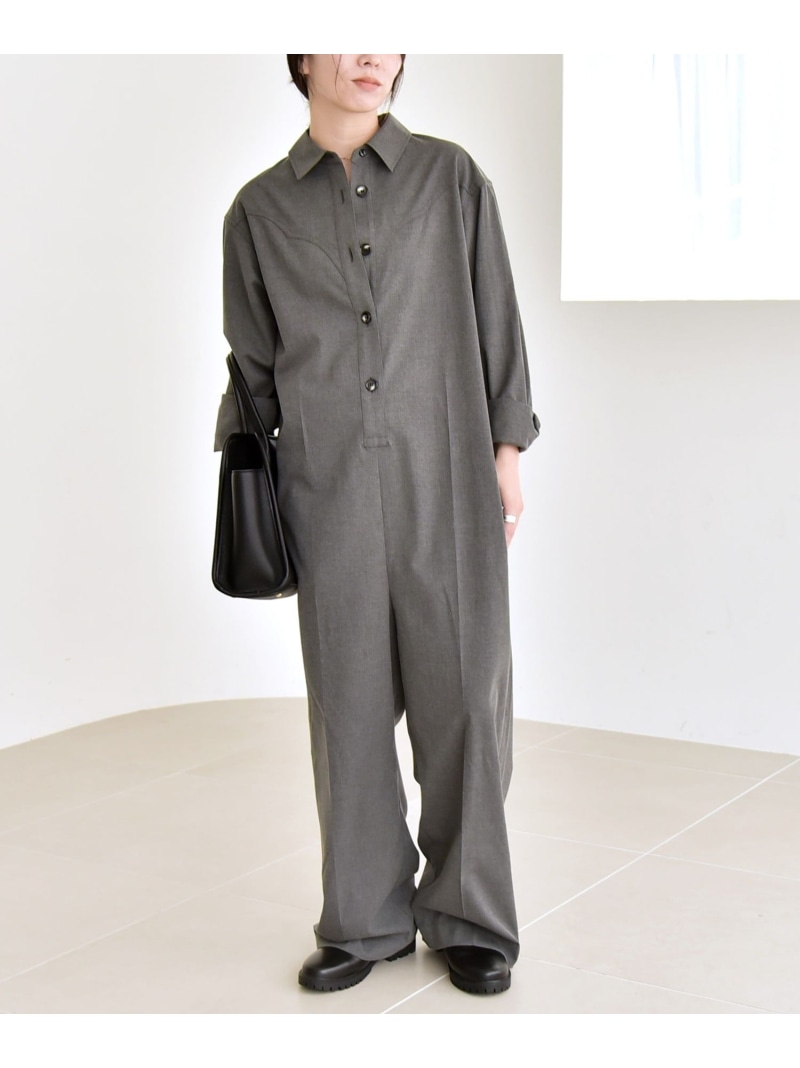 【SALE／40%OFF】quaranciel:＜洗濯機可能＞レギュラーカラー ジャンプスーツ quaranciel シップス オールインワン・オーバーオール オールインワン・つなぎ グレー【RBA_E】【送料無料】[ Fashion] 6,699円