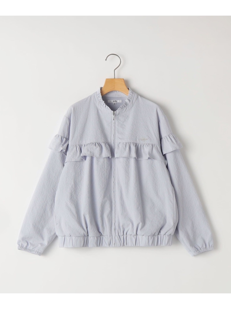 SHIPS KIDS:140~150cm / ＜UVカット＞ドライタッチ フリル ライト ブルゾン SHIPS KIDS シップス ジャケット・アウター ブルゾン・ジャンパー ホワイト【送料無料】[ Fashion]｜SHIPS　シップス