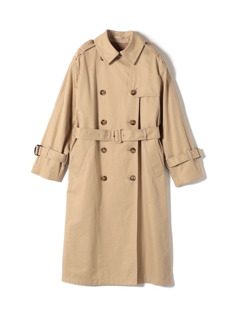 SHIPS Primary Navy Label:ギャバ トレンチコート SHIPS WOMEN シップス ジャケット・アウター トレンチコート ベージュ【送料無料】[ Fashion]