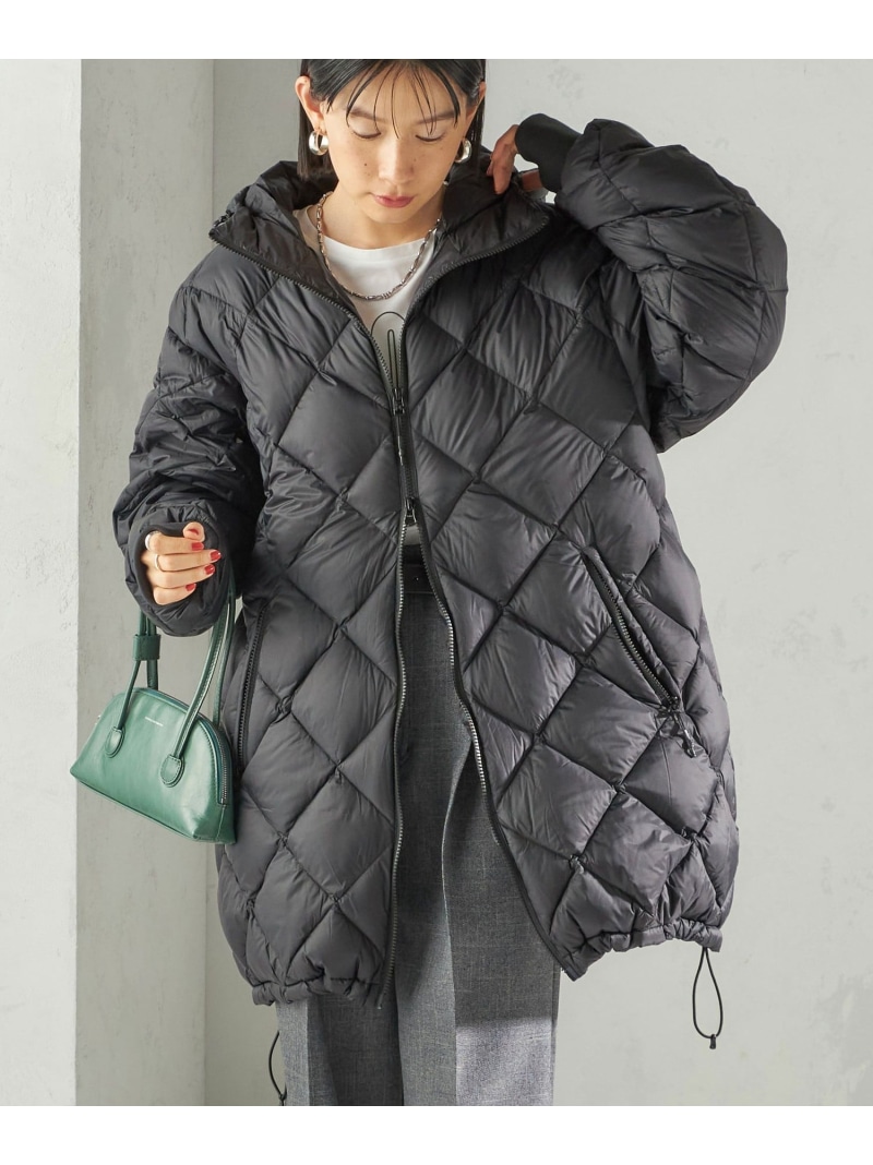 【SHIPS別注】Wai+ * TAION:＜室内用便器能力のある＞MIDI 落ちこむ 厚地の外套 SHIPS WOMEN シップス ジャケット・アウター ダウンジャケット・ダウンベスト 赤銅色 黒いこと【貨物輸送無料】[ Fashion]